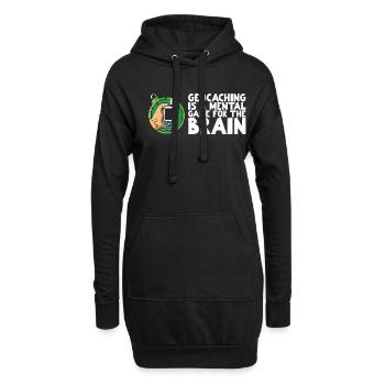 Le géocaching est un jeu mental pour le cerveau - Sweat-shirt à capuche long Femme - noir - Devant