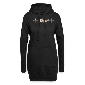 Knoblauch Knoblauchbrot Essen Geschenk - Hoodie-Kleid - Schwarz - Vorne
