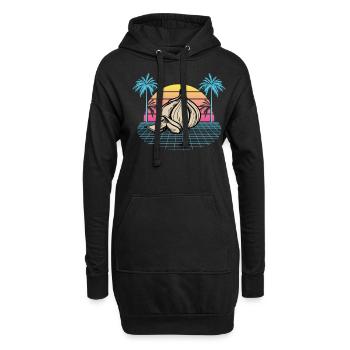 Knoblauch Knoblauchbrot Essen Geschenk - Hoodie-Kleid - Schwarz - Vorne