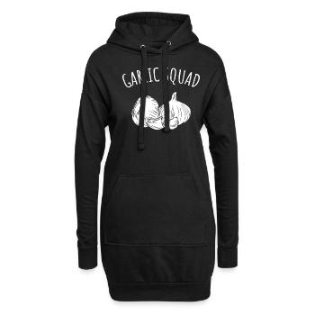 Knoblauch Knoblauchbrot Essen Geschenk - Hoodie-Kleid - Schwarz - Vorne