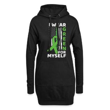 Ich trage Green Kidney Disease Awareness Month - Hoodie-Kleid - Schwarz - Vorne