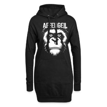 Fastnacht - Karneval - Kostüm - Spruch - Affe - Hoodie-Kleid - Schwarz - Vorne