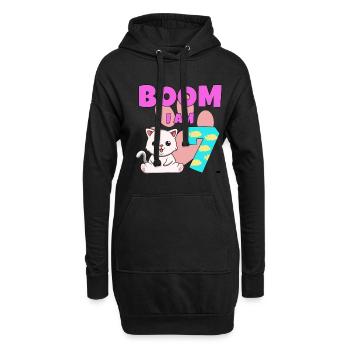 7. Geburtstag Katze - Hoodie-Kleid - Schwarz - Vorne