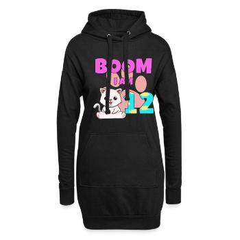 12. Geburtstag Katze - Hoodie-Kleid - Schwarz - Vorne