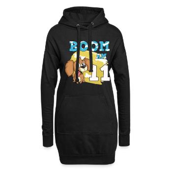 Chien de 11e anniversaire - Sweat-shirt à capuche long Femme - noir - Devant