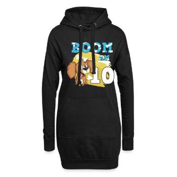 10. Geburtstag Hund - Hoodie-Kleid - Schwarz - Vorne