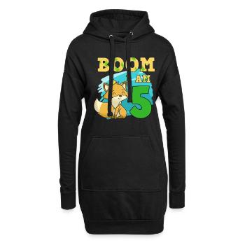 5. Geburtstag Fuchs - Hoodie-Kleid - Schwarz - Vorne
