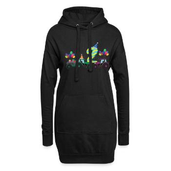 2 ans Enfants Naissance Tracteur Camion Agricole Agriculteur - Sweat-shirt à capuche long Femme - noir - Devant