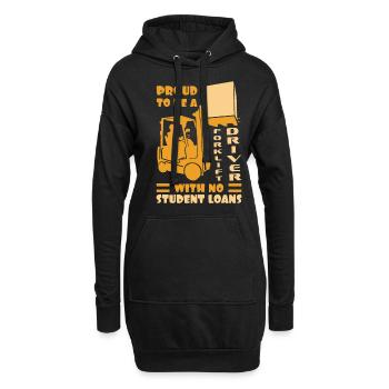 Gabelstaplerfahrer stolz darauf, Gabelstaplerfahrer zu sein - Hoodie-Kleid - Schwarz - Vorne