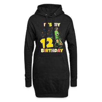 C’est ma sauterelle de 12 ans - Sweat-shirt à capuche long Femme - noir - Devant