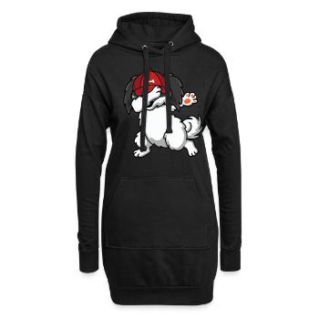 Shih Tzu - Hoodie-Kleid - Schwarz - Vorne