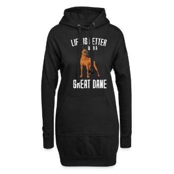 Dogue allemand - Sweat-shirt à capuche long Femme - noir - Devant