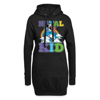 Licorne Requin Panda Chat Amour Musique Rock Métal Enfant - Sweat-shirt à capuche long Femme - noir - Devant