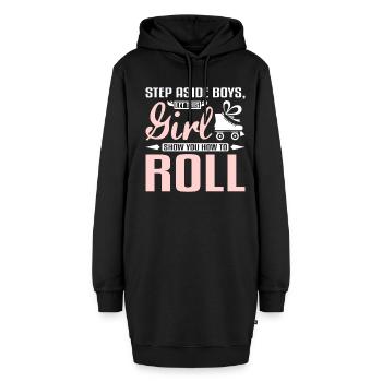 Laissez cette fille vous montrer comment faire du roller - Sweat-shirt à capuche long Femme - noir - Devant