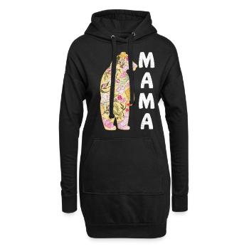 Ours Fleur florale Maman Meilleure maman Bonne fête des mères - Sweat-shirt à capuche long Femme - noir - Devant