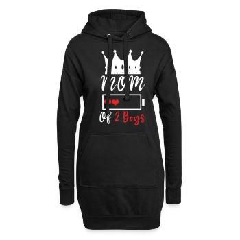 Drôle de maman cite maman de deux joyeuses fêtes des mères - Sweat-shirt à capuche long Femme - noir - Devant