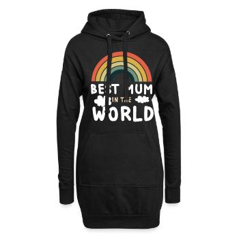 Regenbogen Mama Beste Mutter Alles Gute zum Muttertag - Hoodie-Kleid - Schwarz - Vorne