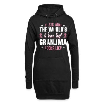 La plus grande grand-mère ressemble à la fête des mères - Sweat-shirt à capuche long Femme - noir - Devant