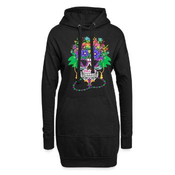 Mardi Gras Costume Fleur Sucre El Dia De Los - Sweat-shirt à capuche long Femme - noir - Devant