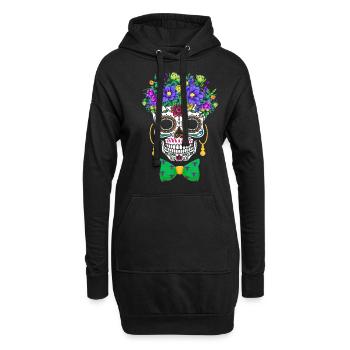 Mardi Gras Costume Fleur Sucre El Dia De Los - Sweat-shirt à capuche long Femme - noir - Devant