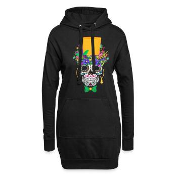 Mardi Gras Costume Fleur Sucre El Dia De Los - Sweat-shirt à capuche long Femme - noir - Devant