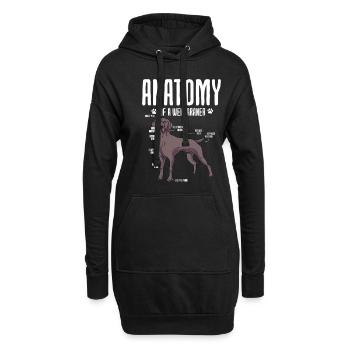Weimaraner - Hoodie-Kleid - Schwarz - Vorne