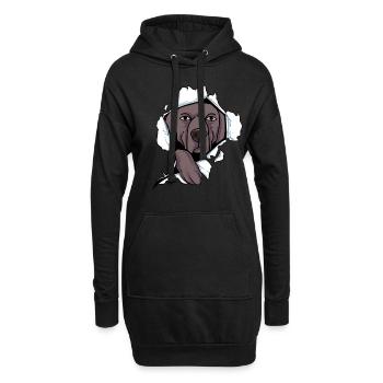 Weimaraner - Hoodie-Kleid - Schwarz - Vorne