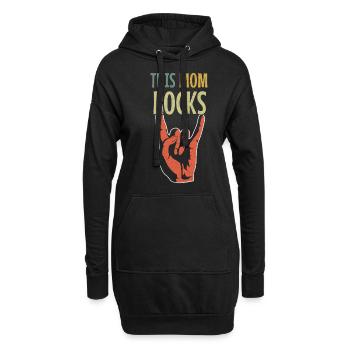 Cette maman rock vintage joyeuse fête des mères - Sweat-shirt à capuche long Femme - noir - Devant