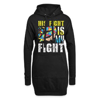 Son Fight My Blue Puzzle Sensibilisation à l’autisme - Sweat-shirt à capuche long Femme - noir - Devant