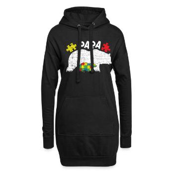 Autismus Puzzle Bunte Autismus Bewusstsein - Hoodie-Kleid - Schwarz - Vorne