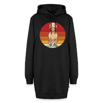 Weimaraner - Hoodie-Kleid - Schwarz - Vorne