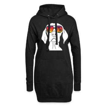 Weimaraner - Hoodie-Kleid - Schwarz - Vorne