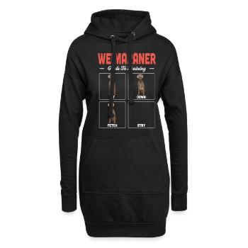 Weimaraner - Hoodie-Kleid - Schwarz - Vorne