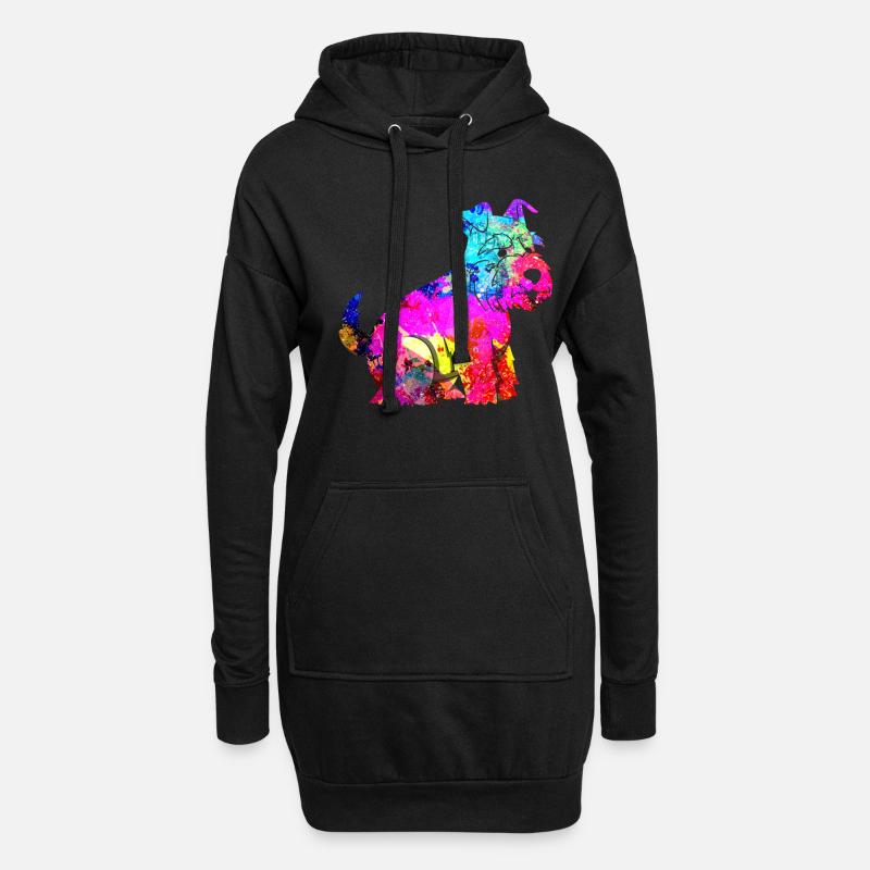 Zwergschnauzer - Hoodie-Kleid - Schwarz
