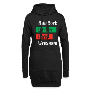 New York London Paris Wrexham - Wales Football Gif - Hoodie Dress - black - Front