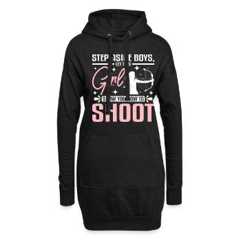 Laissez cette fille vous montrer comment faire du tir à l’arc - Sweat-shirt à capuche long Femme - noir - Devant