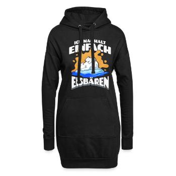 Ich Mag Halt Einfach Eisbären - Hoodie-Kleid - Schwarz - Vorne