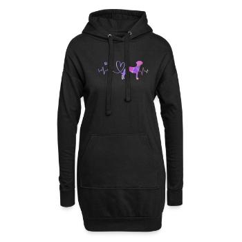 Whippet - Hoodie-Kleid - Schwarz - Vorne