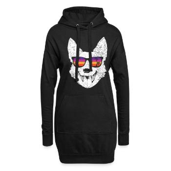 Bouvier australien - Sweat-shirt à capuche long Femme - noir - Devant