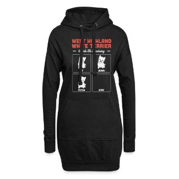 West Highland Terrier - Sweat-shirt à capuche long Femme - noir - Devant