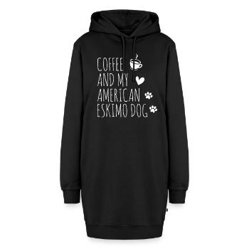 American Eskimo Dog - Hoodie-Kleid - Schwarz - Vorne