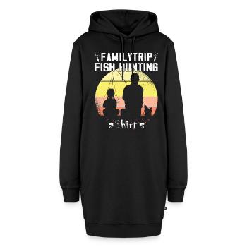 FamilyTrip - Chasse au poisson - Zander Hunter - Sweat-shirt à capuche long Femme - noir - Devant
