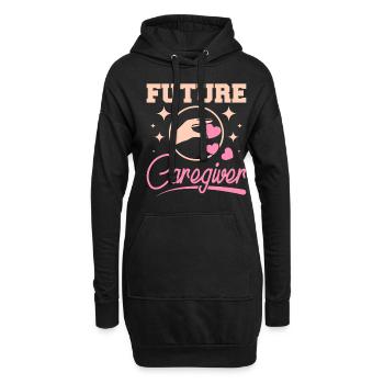 Formation des futures infirmières - Sweat-shirt à capuche long Femme - noir - Devant