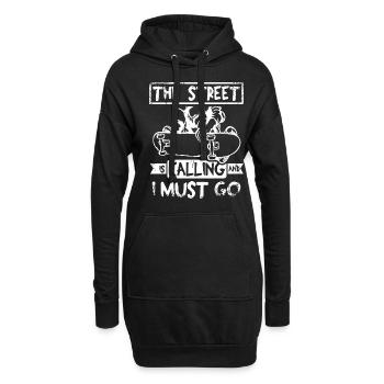 La rue appelle le skateboard - Sweat-shirt à capuche long Femme - noir - Devant