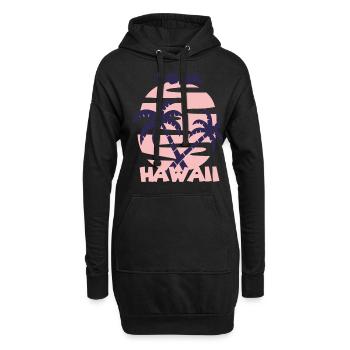 Familienurlaub Hawaii Kona Palm Tree Beach Ocean - Hoodie-Kleid - Schwarz - Vorne