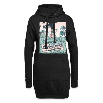 Kona Surfing Hawaii Urlaub Palme Strand Ozean - Hoodie-Kleid - Schwarz - Vorne