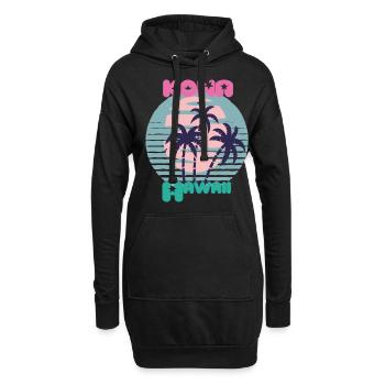Palme Hawaii Kona Vacation Beach Ocean - Hoodie-Kleid - Schwarz - Vorne