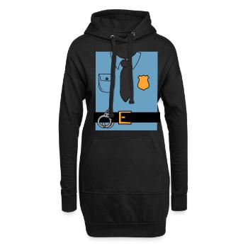 Police Costume - Sweat-shirt à capuche long Femme - noir - Devant