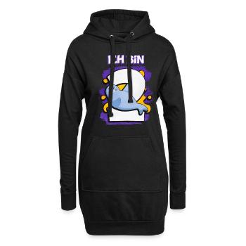 Ich Bin 2 Robbe - Hoodie-Kleid - Schwarz - Vorne