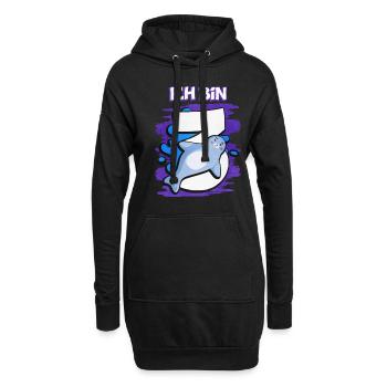 Ich Bin 3 Robbe - Hoodie-Kleid - Schwarz - Vorne